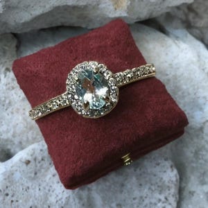 0.33ct Aquamarine & White Topaz Sterling Silver Rhodium Plated Ring Sz6