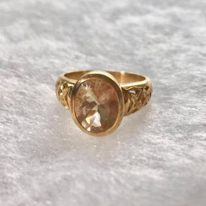 3.28cts 14kt Yellow Gold Oregon Schiller Sunstone Ring sz 6