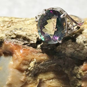 Multicolor Mystic Topaz Sterling Silver Ring Sz 6