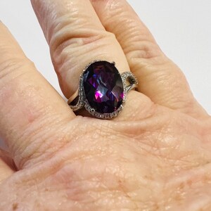 Fuschia Mystic Topaz Sterling Silver Ring Sz9