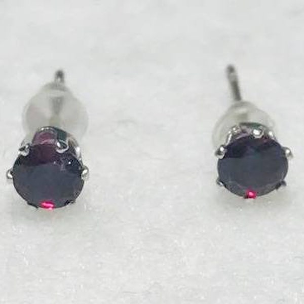 1cttw Pyrope Garnet Sterling Silver Stud Earrings