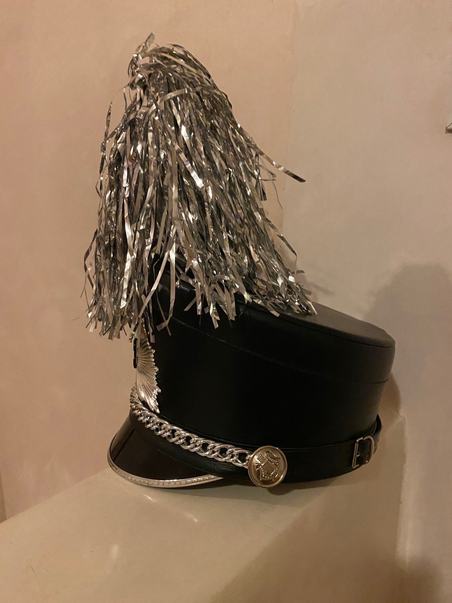 Vintage marching band hat with plume and carrying case Etsy