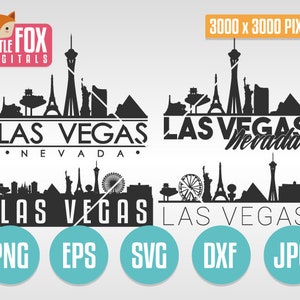 SKYLINE SVG Las VEGAS. Nevada Etats-Unis. Las Vegas fichier de coupe Skyline Silhouette City. Las Vegas Design Casino Landmark Horizon Silhouette vecteur.