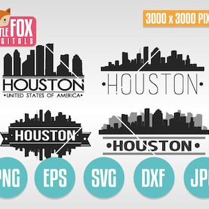 Houston Skyline SVG: Texas USA City Silhouette Cut File (Digital Download)