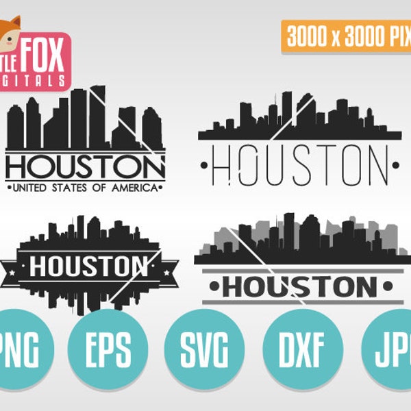 SVG SKYLINE HOUSTON. Houston Texas Usa. Houston Cut File Skyline City. Houston Skyline Silhouette. Houston Cut Design Silhouette Vector.