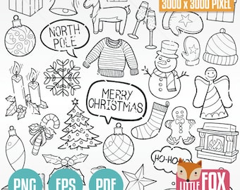 Julklottervektorikoner, semesterclipart (PNG, EPS, PDF)