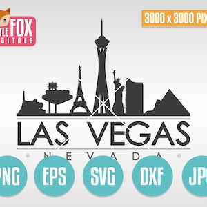 SVG SKYLINE Las VEGAS. Nevada Usa. Las Vegas Cut File Skyline City. Las Vegas Skyline Silhouette. Las Vegas Cut Design Silhouette Vector.