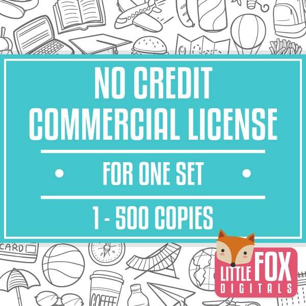 Extended COMMERCIAL LICENSE for ONE Doodle Clipart Set 1 - 500 Copies