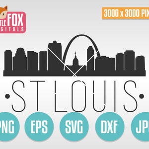 SVG VECTOR Saint LOUIS Missouri, VS. Gesneden bestand Skyline Saint Louis silhouet clipart set digitale afbeelding. Knipbestand Skyline Saint Louis.