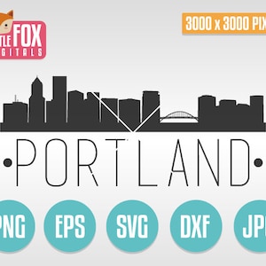 SVG SKYLINE PORTLAND. Portland Oregon Amerika. Portland Cut File Skyline Stadt. Portland Skyline Silhouette. Schnitt Design Silhouette Vektor.