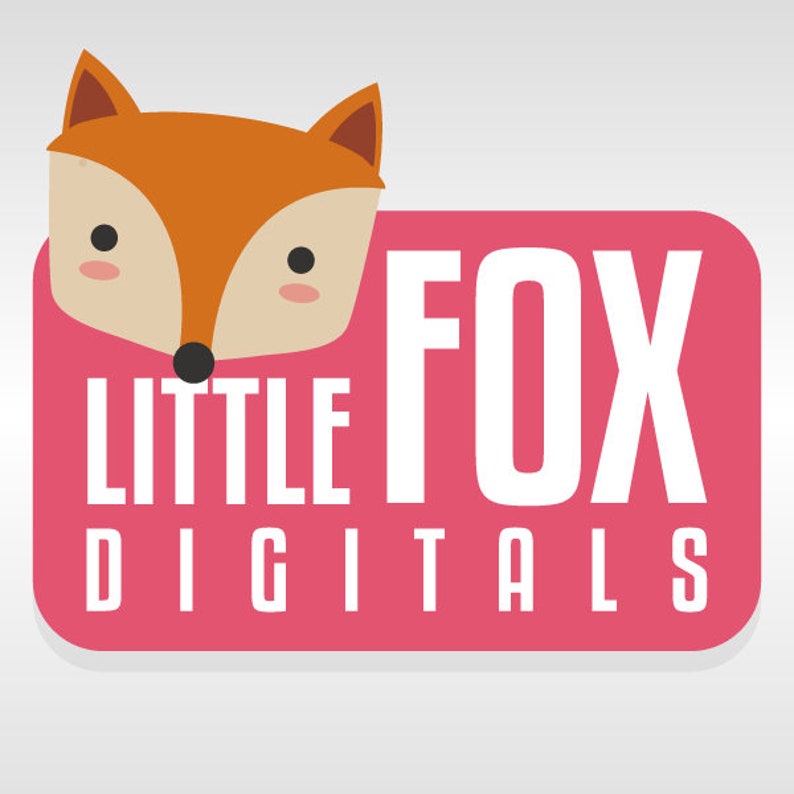 May include: A pink rectangle with the text "LITTLE FOX DIGITALS" in white. A cartoon fox head with orange fur and black eyes peeks out from the top left corner of the rectangle.