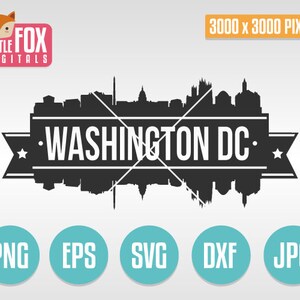 SVG SKYLINE Washington. Washington DC EUA. Washington Dc Cut File Skyline City. Silhueta do horizonte do Capitólio. Corte o design da silhueta vetorial.