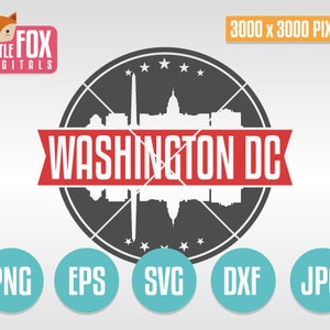 SVG Vector Washington DC, Usa. Cut File Skyline City. Us Capital Seal Cuttable. Cut File Svg City Scrapbook. Dxf Cut file. Eps cut file.