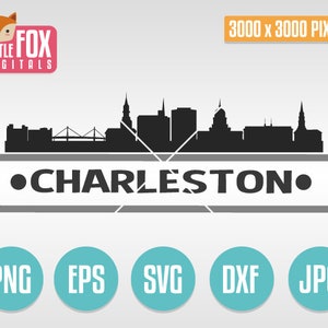 SVG SKYLINE CHARLESTON. South Carolina Usa. Charleston Cut File Skyline City. Charleston Skyline Silhouette. Cut Design Silhouette Vector.