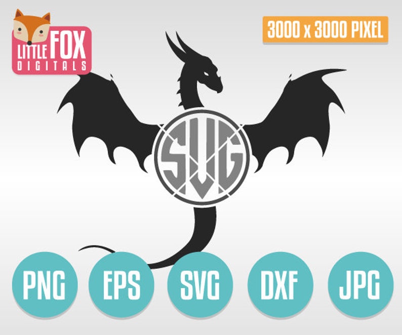 Download SVG Dragon Fanstasy Mithologyc Animal Monogram Silhouette ...