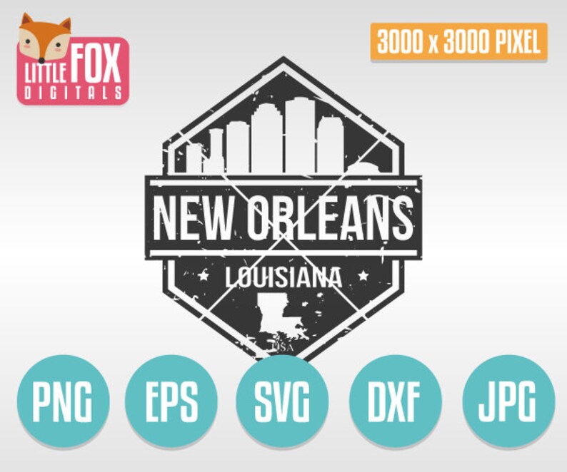 SVG NEW ORLEANS Louisiana Stamps. Svg Cut File. Svg Skyline | Etsy