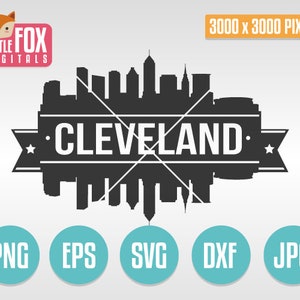 SVG SKYLINE CLEVELAND. Ohio Usa. Cleveland Cut File Skyline City. Cleveland Skyline Silhouette. Cleveland Cut Design Silhouette Vector.