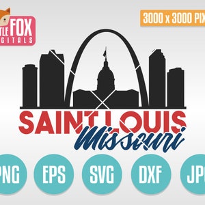 SVG VECTOR Saint LOUIS Missouri Usa. Cut File Skyline Saint Louis Silhouette Clipart Set Digital Illustration. Cut File Skyline Saint Louis.