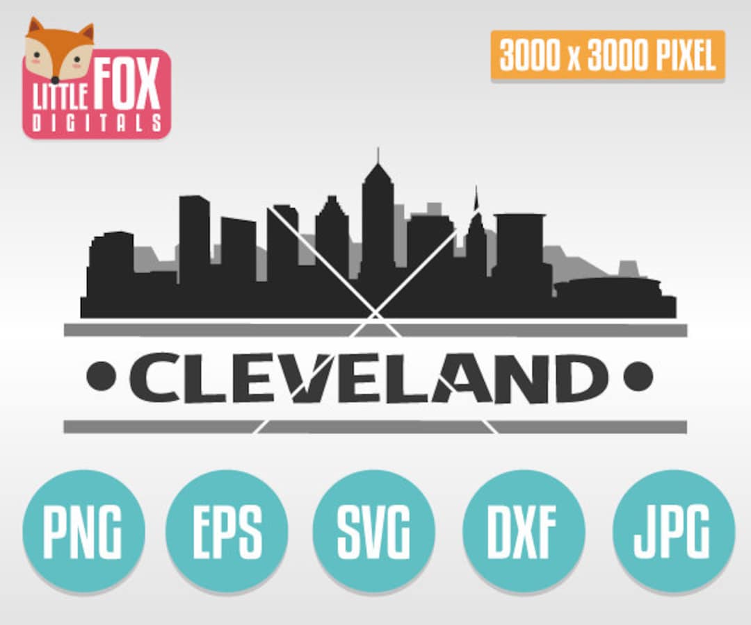 SVG SKYLINE CLEVELAND. Ohio Usa. Cleveland Cut File Skyline City