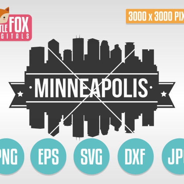 SVG Skyline MINNEAPOLIS. Minnesota Usa. Minneapolis Cut File Skyline City. Minneapolis Skyline Silhouette. Cut Design Silhouette Vector.