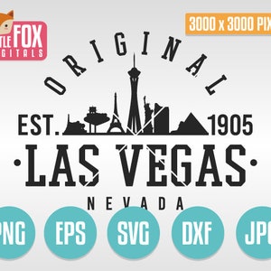 LAS VEGAS, Nevada a découpé la ligne d'horizon de vecteur de silhouette. Landmark College Design Logo Design découpable. École Université Silhouette Camée Cricut.
