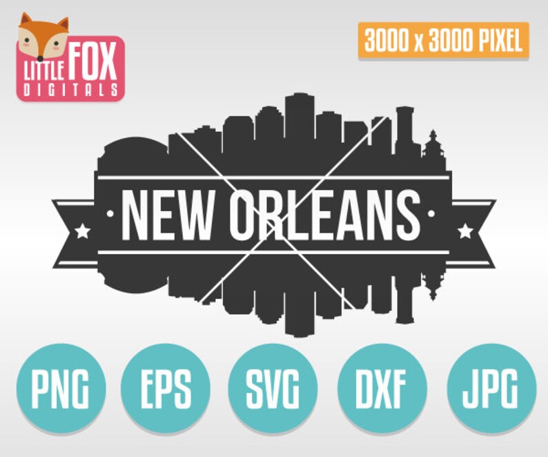 SVG NEW ORLEANS Louisiana Stamps. Svg Cut File. Svg Skyline | Etsy