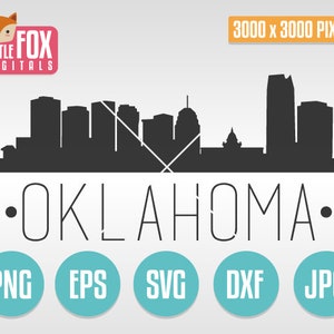 SVG Vector OKLAHOMA USA. America Svg Skyline. Svg Cut File Clip Art. Cutting File Svg Design. Silhouette Vector Svg Cityscape Horizon.