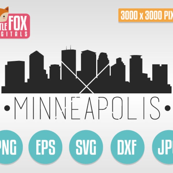 SVG Skyline MINNEAPOLIS. Minnesota Usa. Minneapolis Cut File Skyline City. Minneapolis Skyline Silhouette. Cut Design Silhouette Vector.