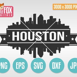SVG SKYLINE HOUSTON. Houston Texas Usa. Houston Cut File Skyline City. Houston Skyline Silhouette. Houston Cut Design Silhouette Vector.