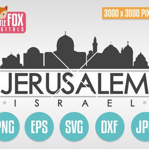 SVG Vector JERUSALEM ISRAEL. Israel Svg Skyline. Svg Cut File Clip Art. Cutting File Svg Design. Silhouette Vector Svg Cityscape Horizon.