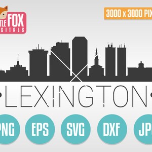 SVG VECTOR LEXINGTON Kentucky, Usa. Lexington Cut Skyline City. Lexington Silhouette Clipart Set. Lexignton Ky Illustration Scrapbook.