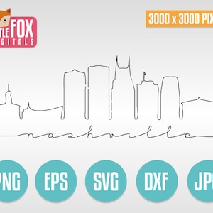 SVG-horizon NASHVILLE Tennessee. Skyline City Doodle één regel. Nashville lineair minimalistisch silhouet. Schets ontwerp silhouet Vector.
