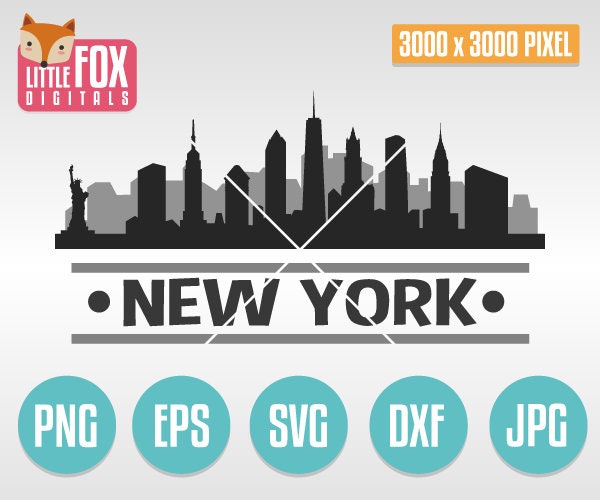 SVG NEW YORK Usa. Super Pack. Skyline Dxf. City Silhouette Clipart. Set ...