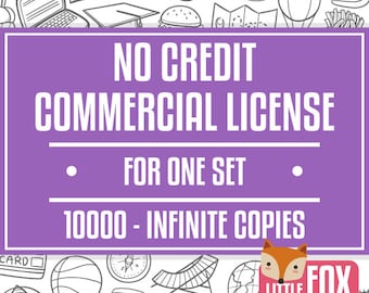 Extended COMMERCIAL LICENSE for ONE Doodle Clipart Set 1000 - Infinite Copies