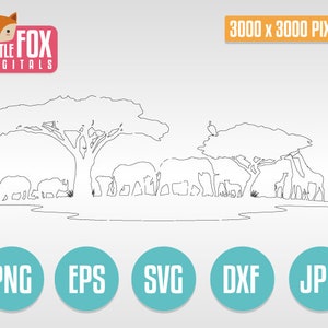 Safari Animals SVG, Africa Silhouette Cut File (Digital Download) image 2