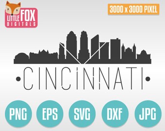 SVG SKYLINE CINCINNATI. Ohio Usa. Cincinnati Cut File Skyline City. Cincinnati Skyline Silhouette. Cincinnati Cut Design Silhouette Vector.