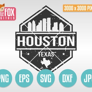 SVG Vector HOUSTON TEXAS Usa Stamp. Svg Skyline. Svg Cut File Clip Art. Cutting File Svg Design. Cameo Map Vector Svg Cityscape Horizon.