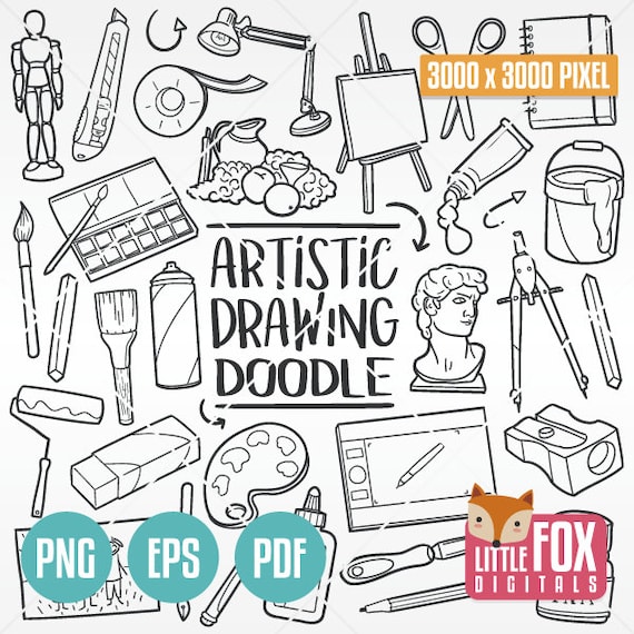 Drawing and painting tools hand drawn sketch Vector Image