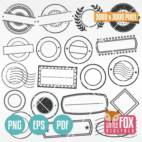 Cute stamp and postmark collection Royalty Free Vector Image