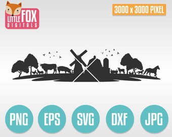 Farm Animals SVG Cut File, Silhouette Cricut Design (Digital Download)