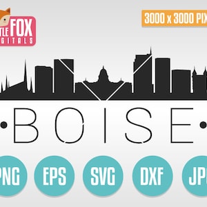 SVG SKYLINE BOISE. Boise Idaho Cut File Skyline City. Boise Skyline Silhouette Idaho. Boise Idaho America Cut Design Silhouette Vector.