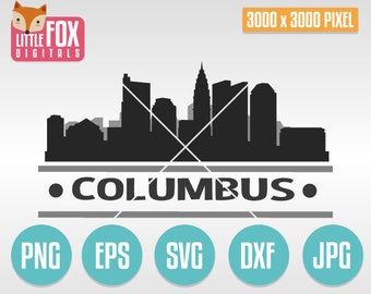 SVG VEKTOR COLUMBUS. Columbus Skyline svg .Ohio City SVG. Geschnittene Datei Skyline City. Columbus Silhouette Clipart. Scrapbook schneidbare Design svg.