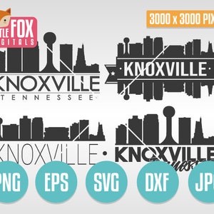 SVG-HORIZON KNOXVILLE. Tennessee, VS. Knoxville gesneden bestand Skyline stad. Knoxville Skyline van silhouet. Knoxville gesneden ontwerp silhouet vector.