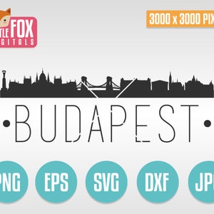 SVG Vector Budapest Hungary. Europe Svg Skyline. Svg Cut File Clip Art. Cutting File Svg Design. Silhouette Vector Svg Cityscape Horizon.