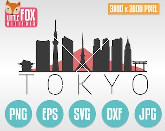 SVG VECTOR TOKYO Japan. Tokyo Cut File Skyline. Silhouette Clipart Tokyo. Digital Illustration Scrapbook. Tokyo Cuttable. Cameo File Tokyo.