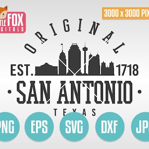 SAN ANTONIO, Texas cut Silhouette Vector Skyline. City Landmark College Design Logo Cuttable Design. University Silhouette Cameo Cricut.