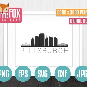 SVG SKYLINE PITTSBURGH. Pittsburgh Pa Cut File Skyline City. Pittsburgh Skyline Silhouette. Pittsburgh Cut Design Silhouette Vector.