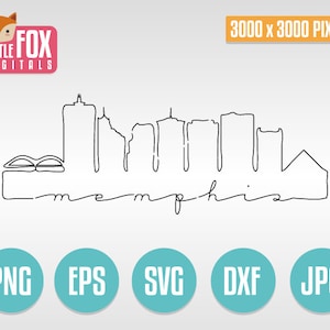 SVG Horizon MEMPHIS TENNESSEE. Skyline stad doodle lijn. Memphis lineair minimalistisch silhouet. Memphis schets ontwerp silhouet vector.
