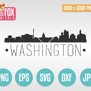 SVG SKYLINE Washington. Washington DC Usa. Washington Dc Cut File Skyline City. Capitol Skyline Silhouette. Cut Design Silhouette Vector.