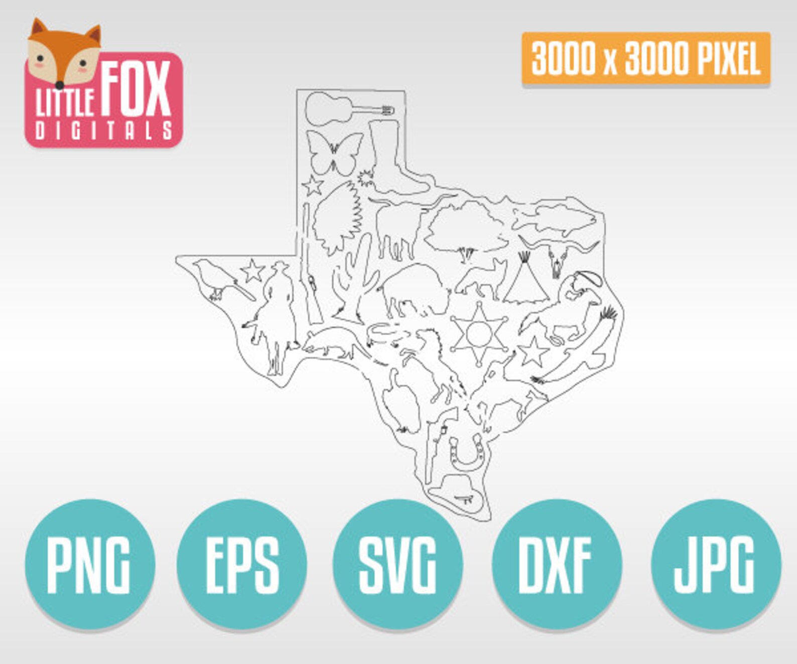 SVG MAP TEXAS. Cuttable Design Svg. Silhouette File Cameo. | Etsy